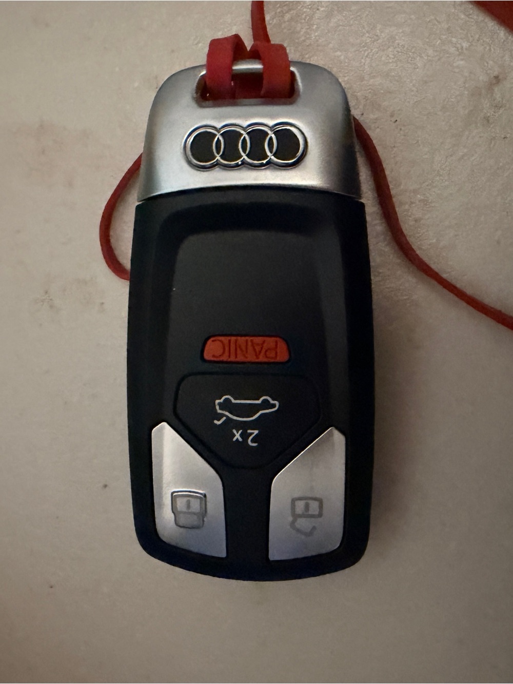 Audi Black and Silver Key Fob with Red Accent - Replacement Remote
